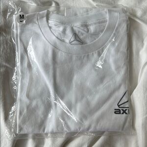 White Axion footwear logo black T-Shirt 100% cotton